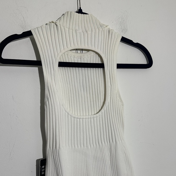 Express Ivory Ribbed Backless Dress - Picture 9 of 10